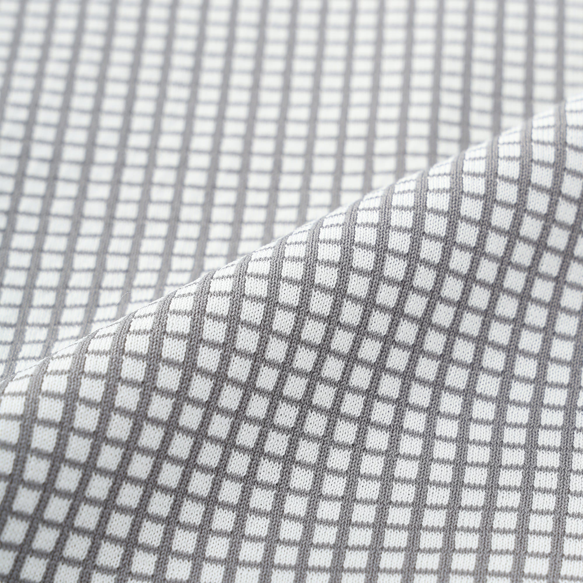 MEN グラフチェックWJQ 長袖セーター ホワイト