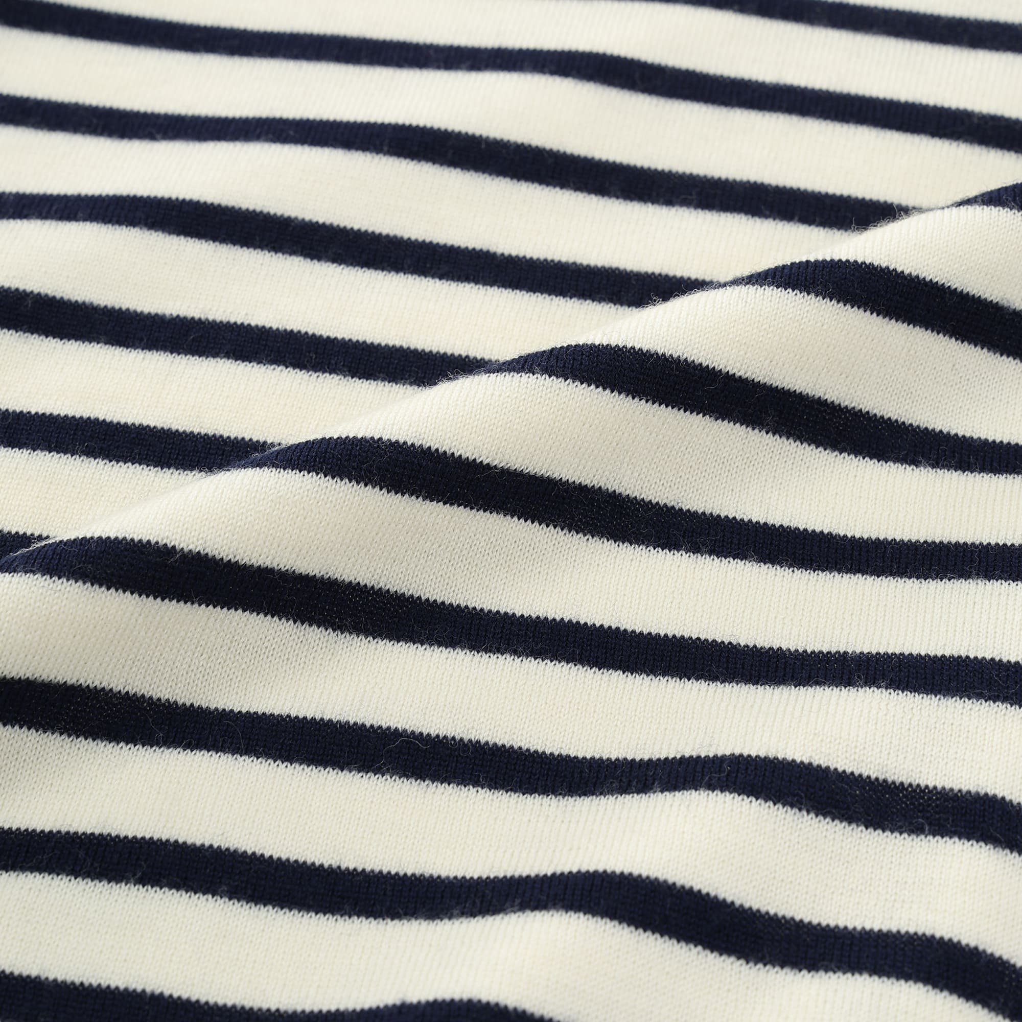 UNISEX ウォッシャブルキャッシュウール天竺 裏付きセーター ネイビー