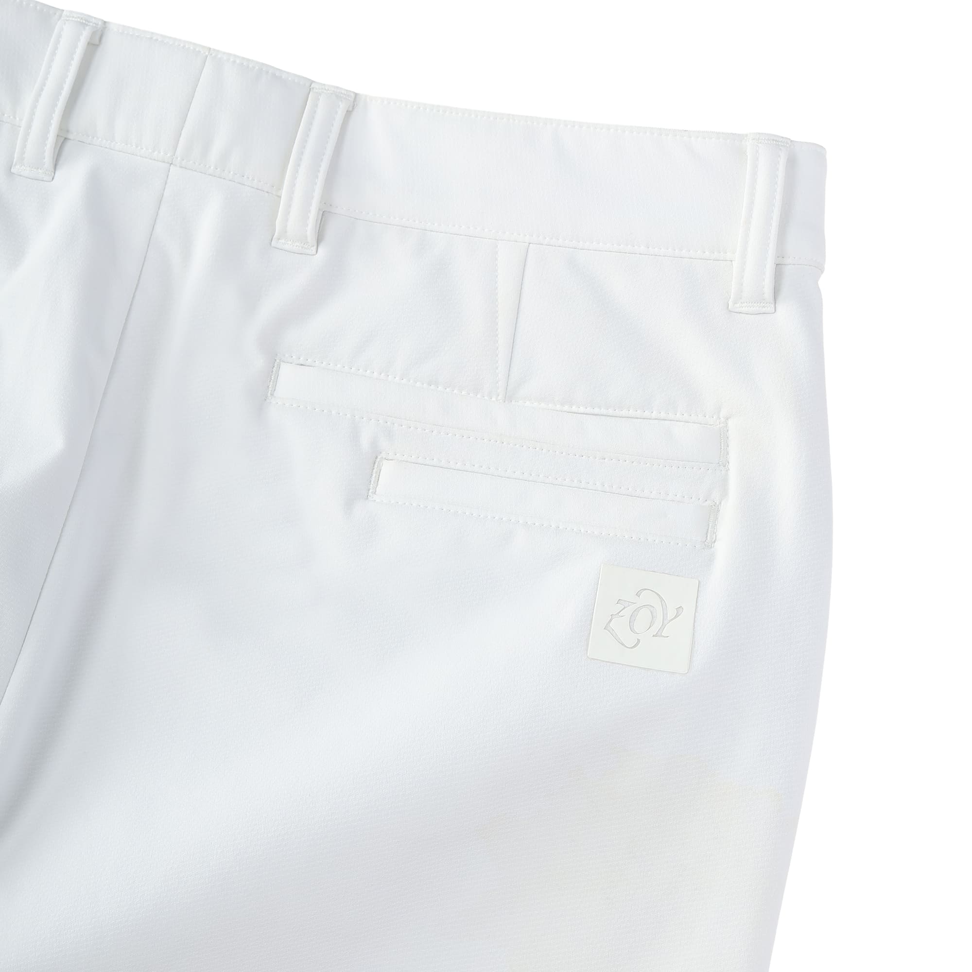 MEN 4WAYストレッチリサイクルPL×バックフリース ロングパンツ ホワイト