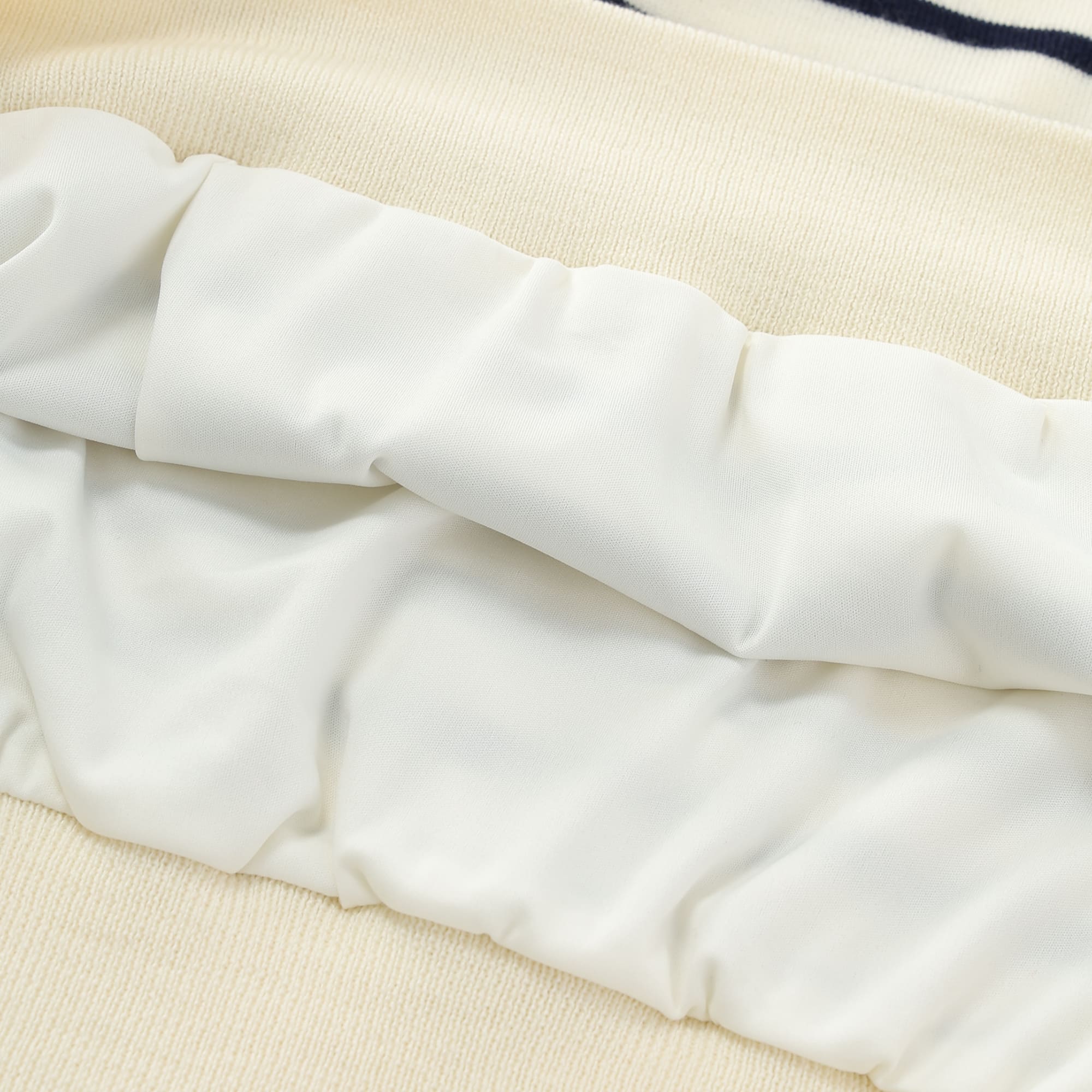 UNISEX ウォッシャブルキャッシュウール天竺 裏付きセーター ネイビー