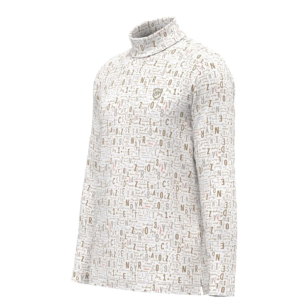 MEN タイポグラフィプリント 長袖シャツ ベージュ