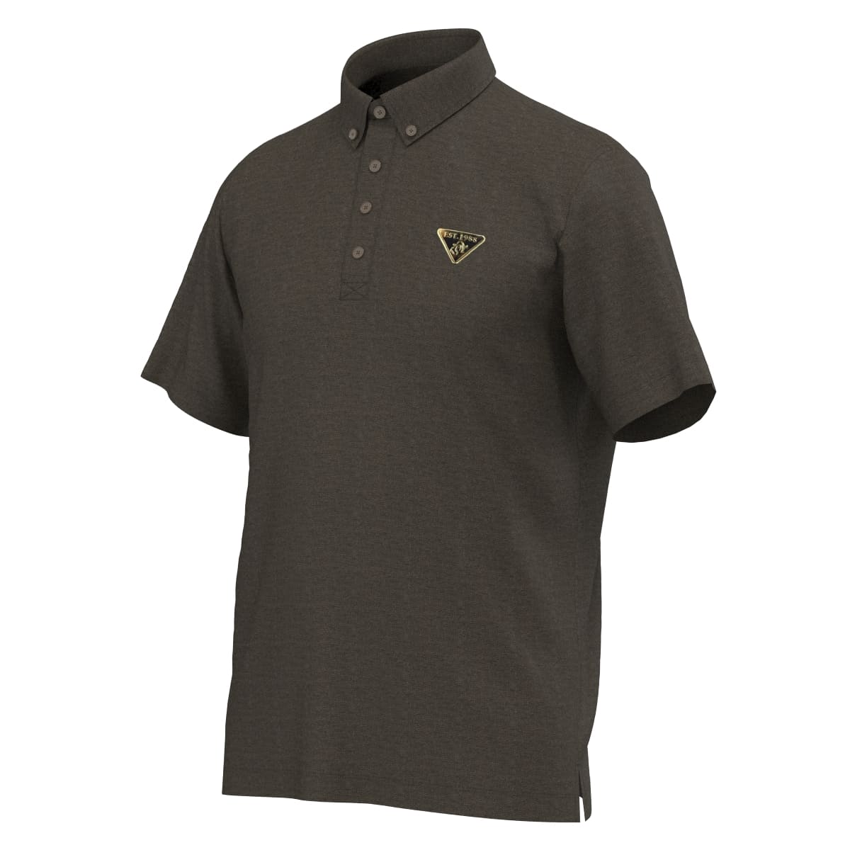 MEN RIRANCHA PRIMEFLEX Melange Pique Short Sleeve Shirt in Mocha