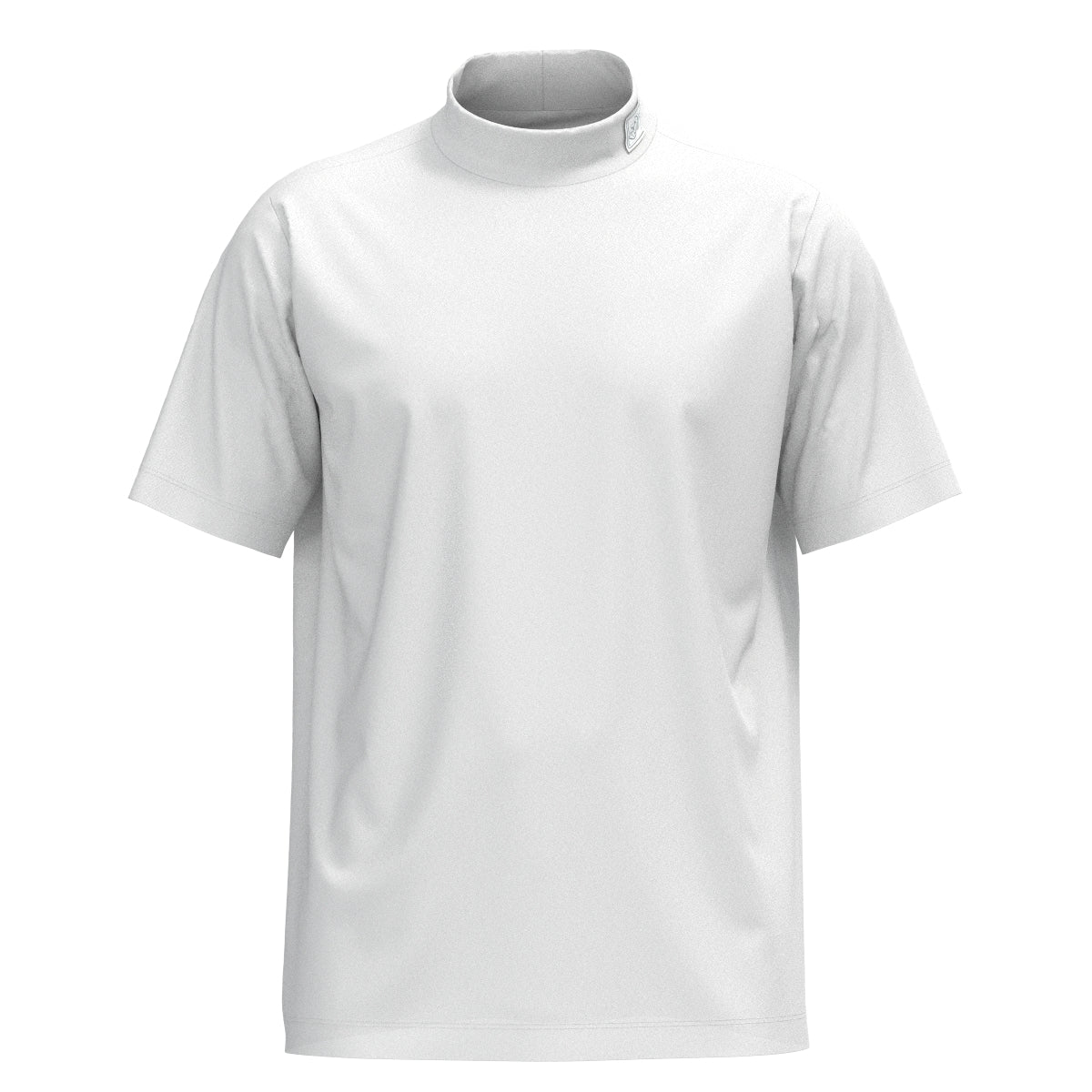 MEN ナイロン鹿の子ストレッチ 半袖シャツ ホワイト