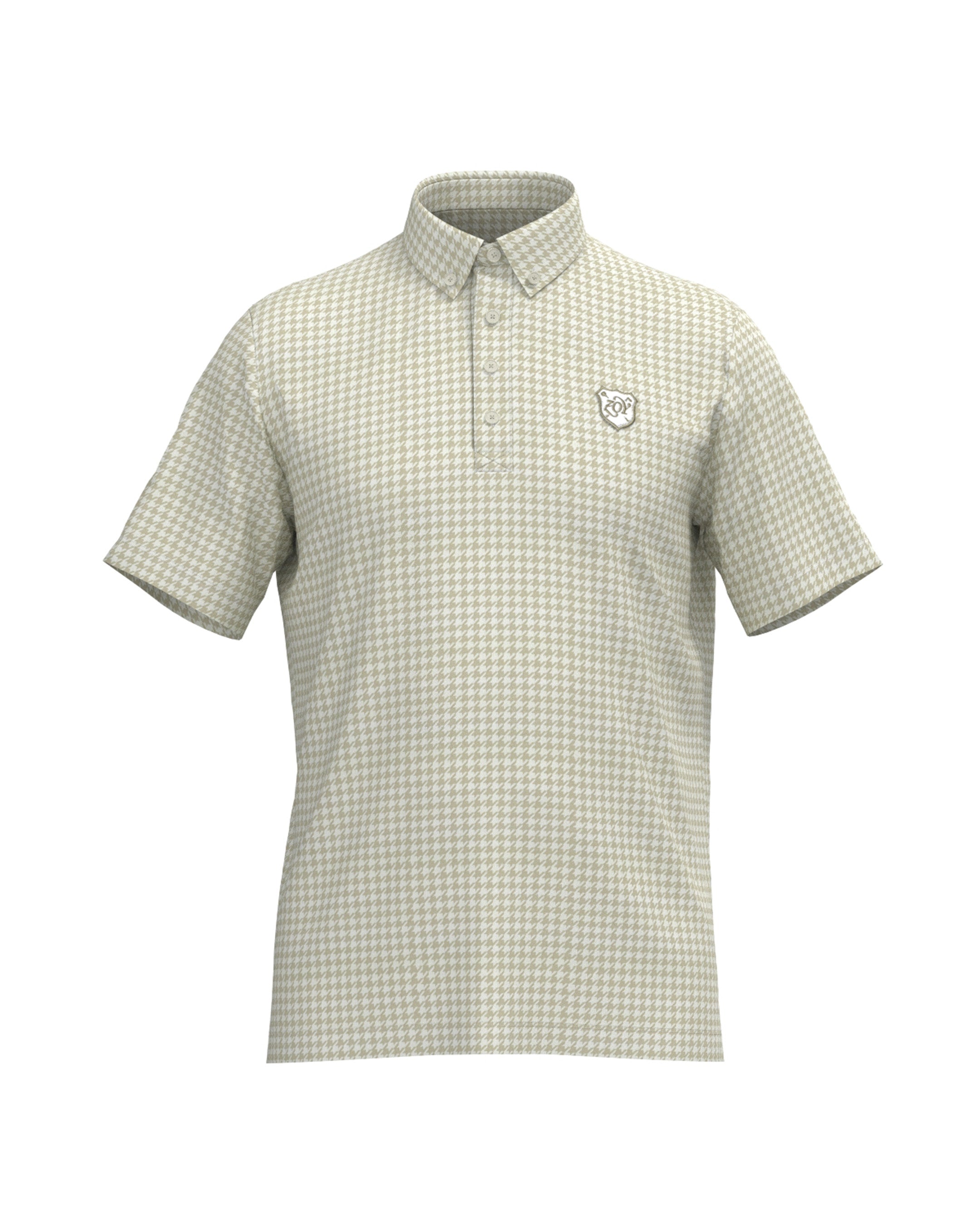 MEN HGJQニット千鳥 半袖シャツ ベージュ