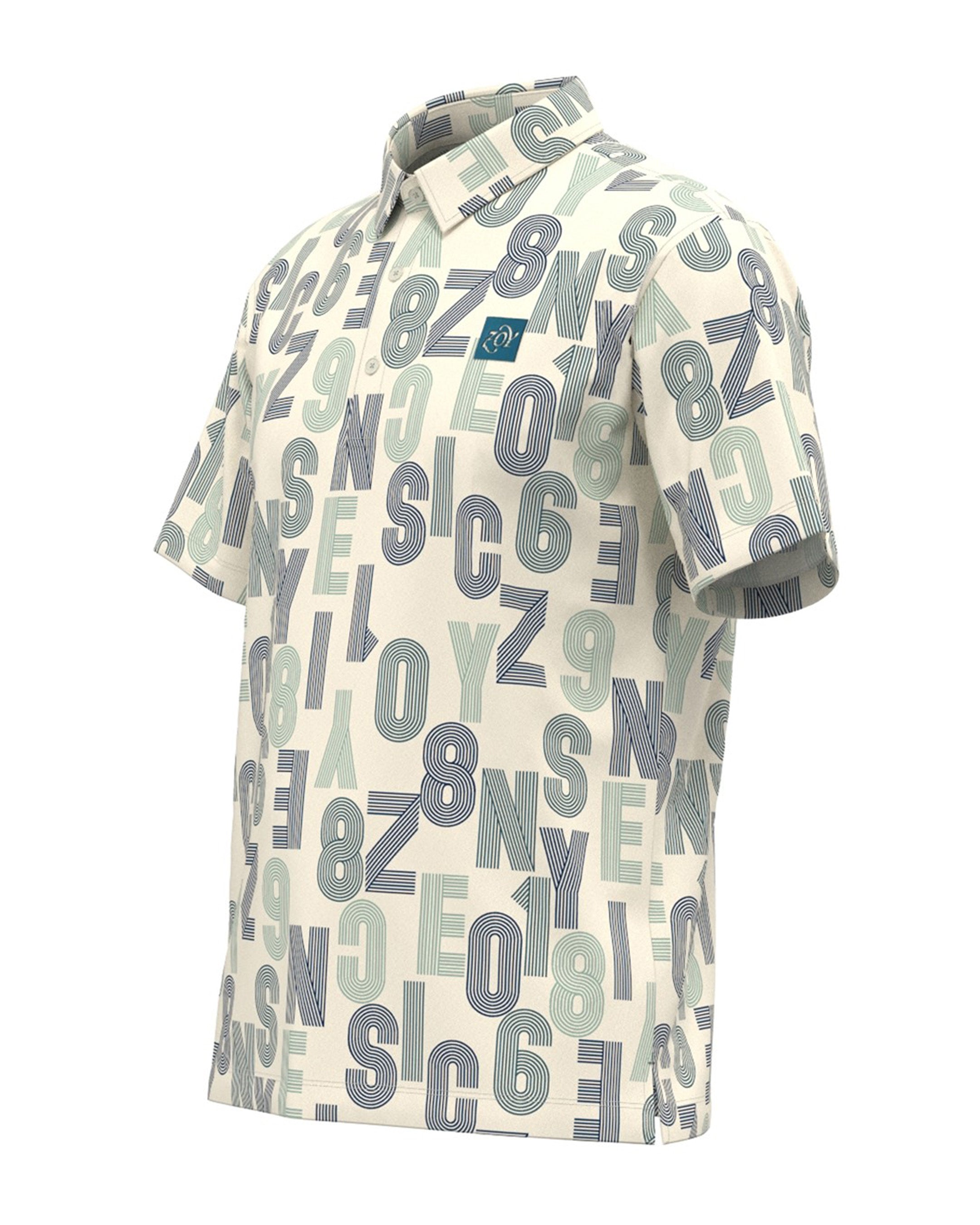 MEN Track Logo Print Short Sleeve Polo Shirt Marine Blue