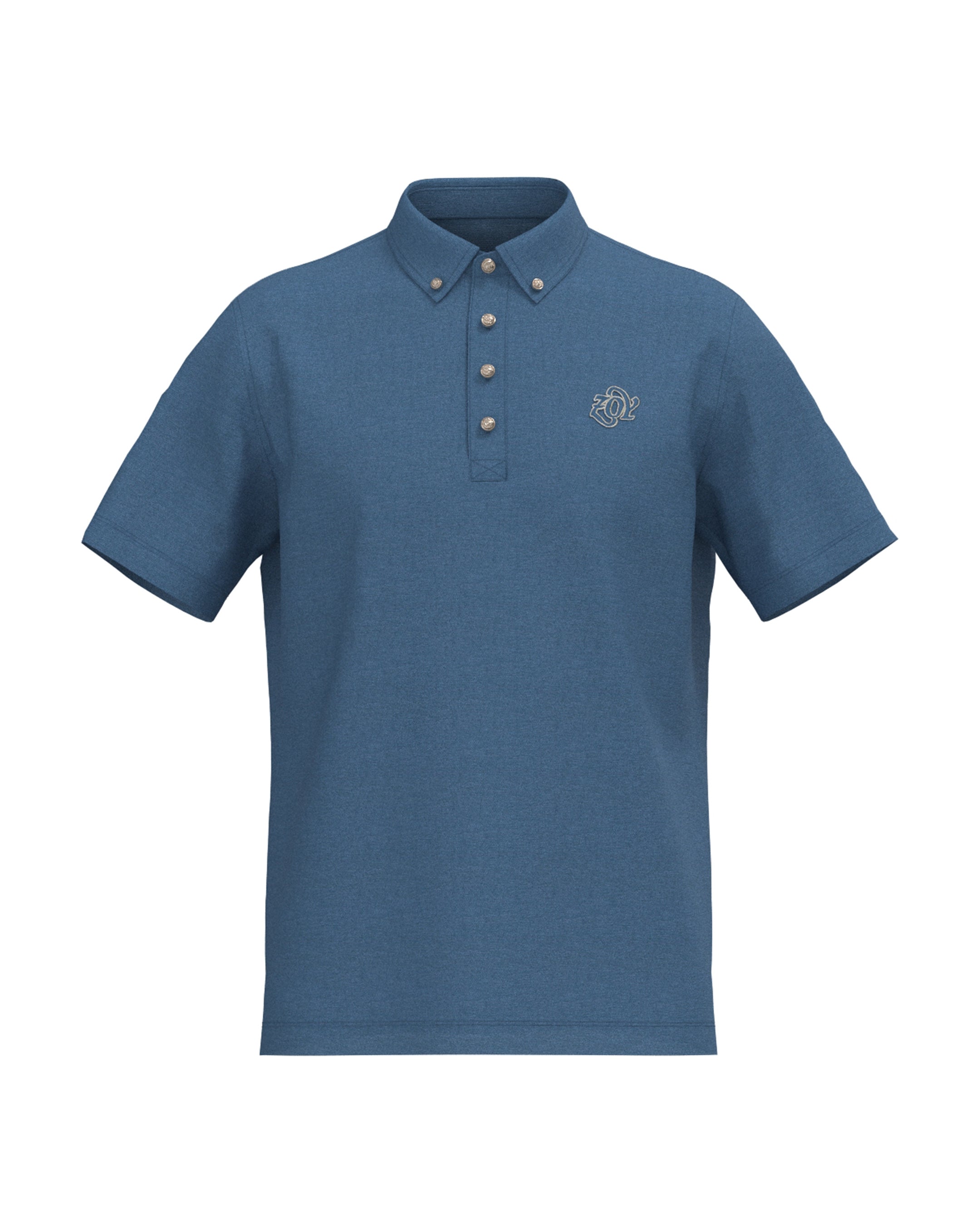 MEN 鹿の子ジャージー 半袖シャツ フェードインディゴ