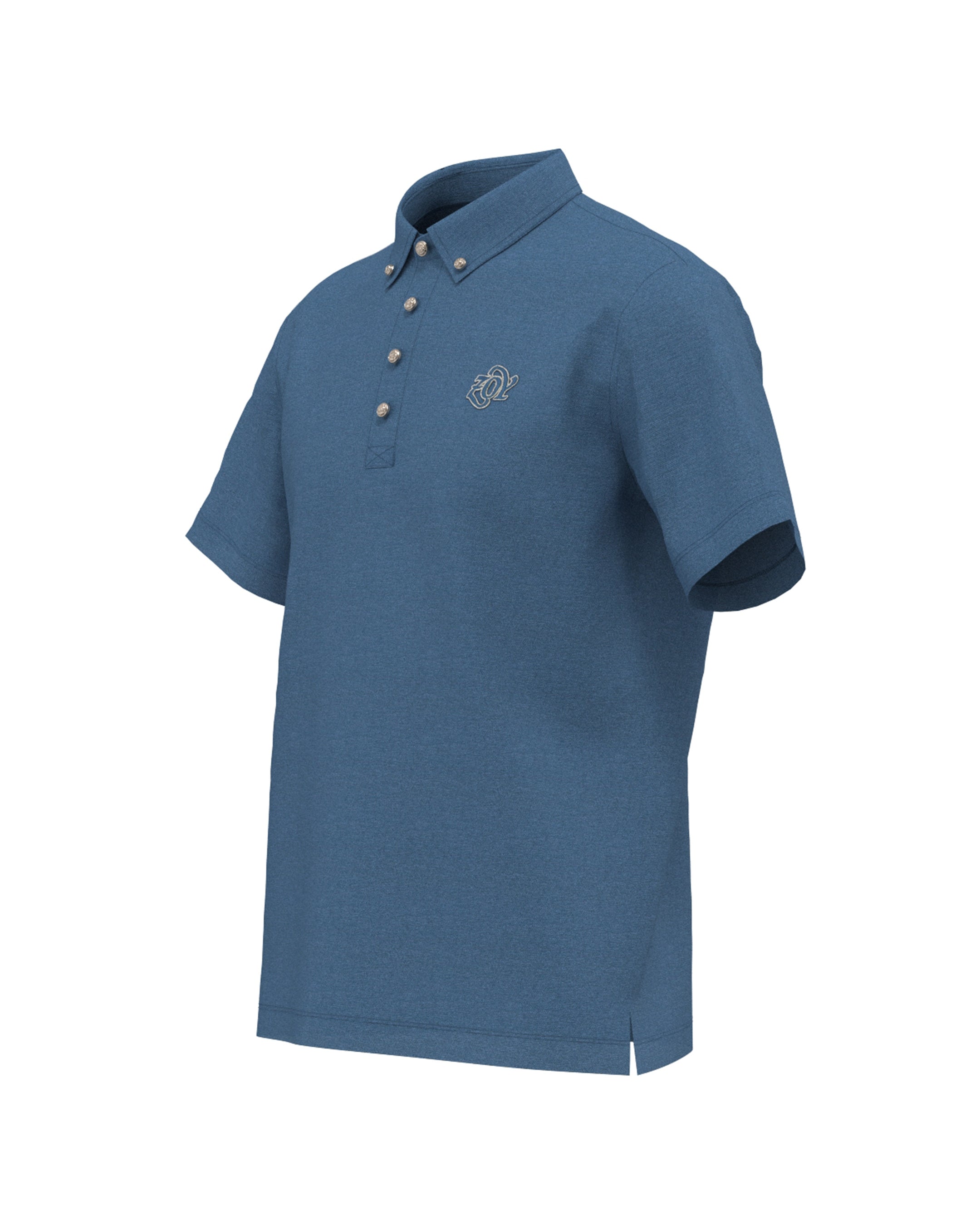 MEN 鹿の子ジャージー 半袖シャツ フェードインディゴ