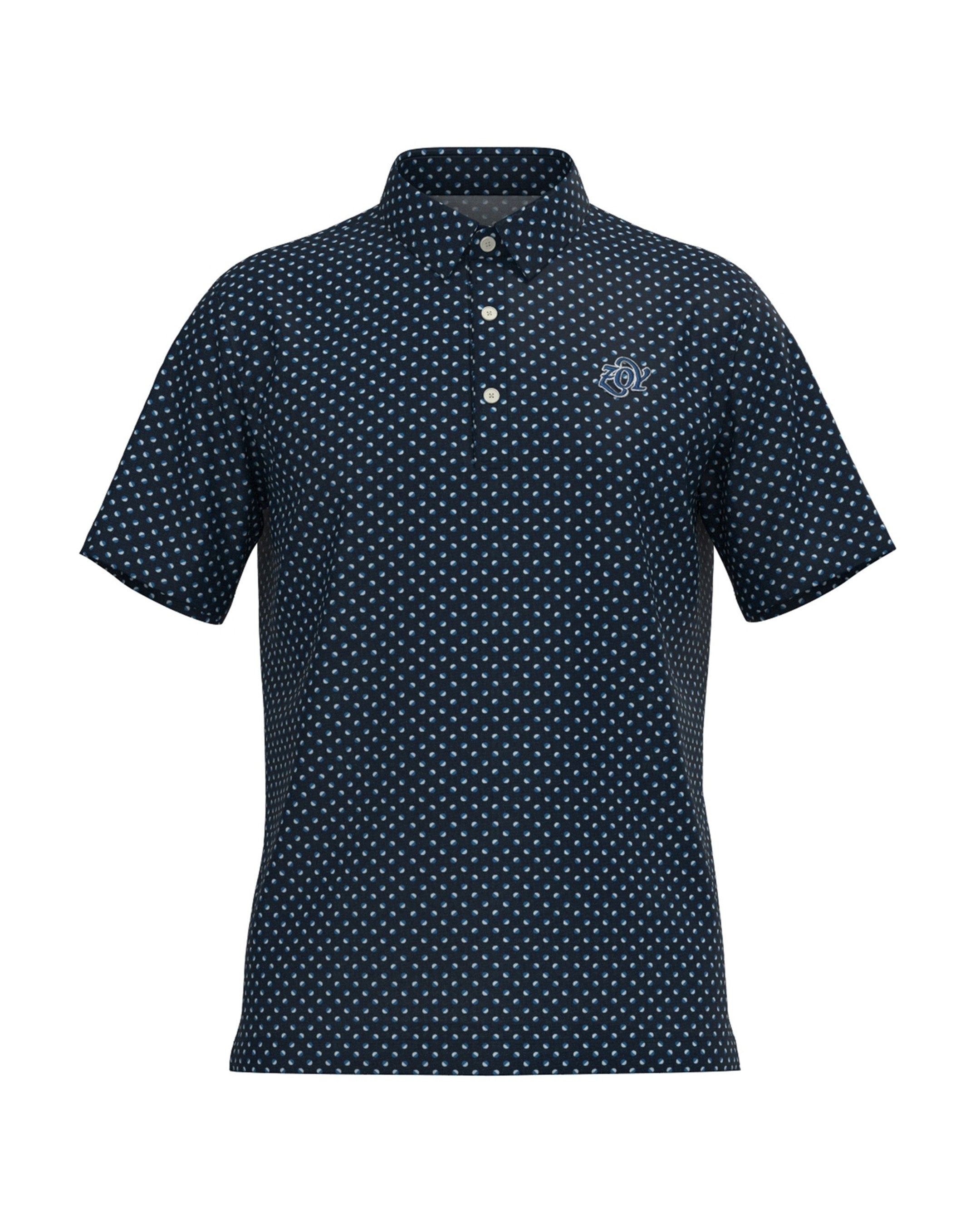 MEN カラードッツPT 半袖シャツ ネイビー