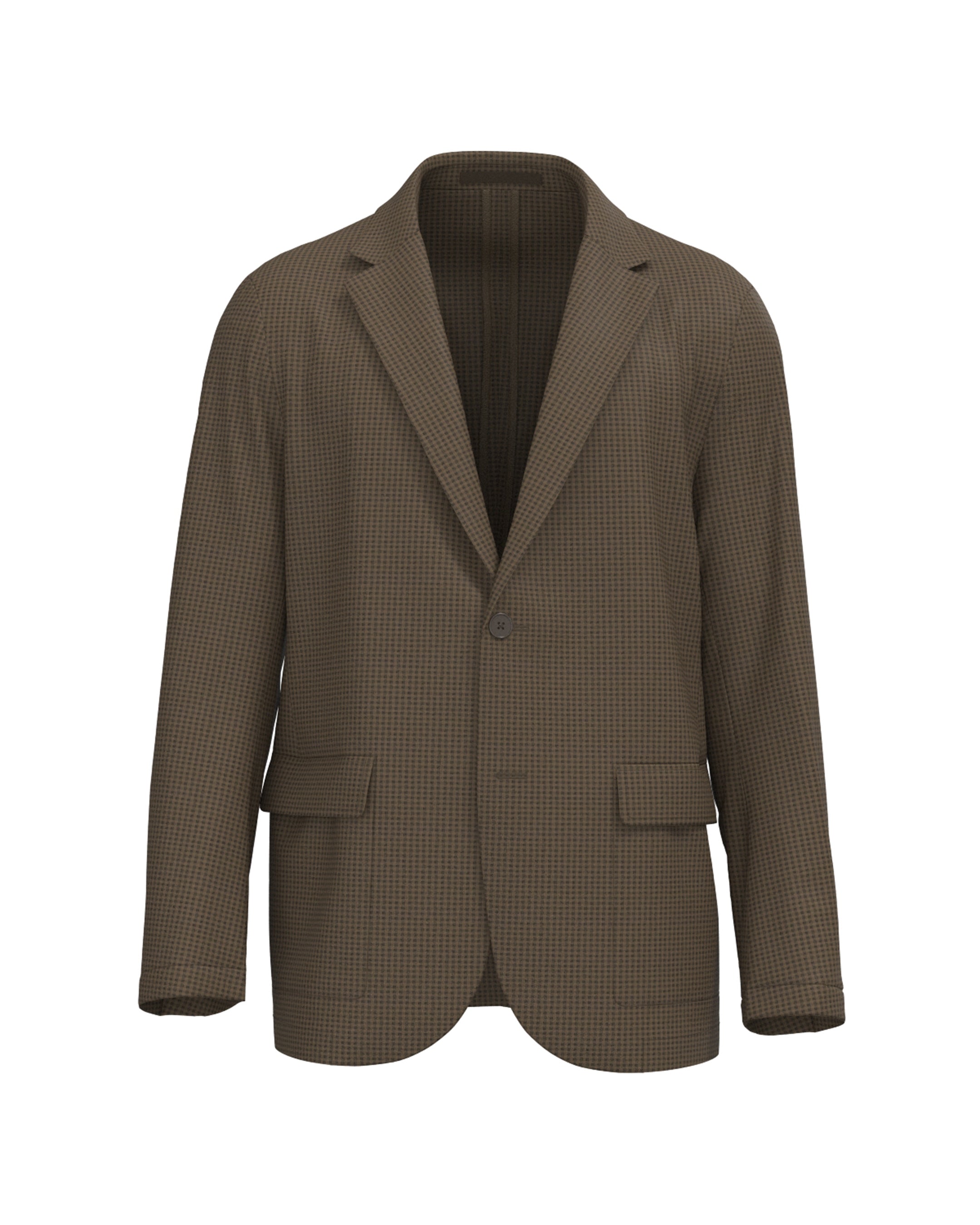 MEN EVALET ギンガムサッカー ジャケット モカ