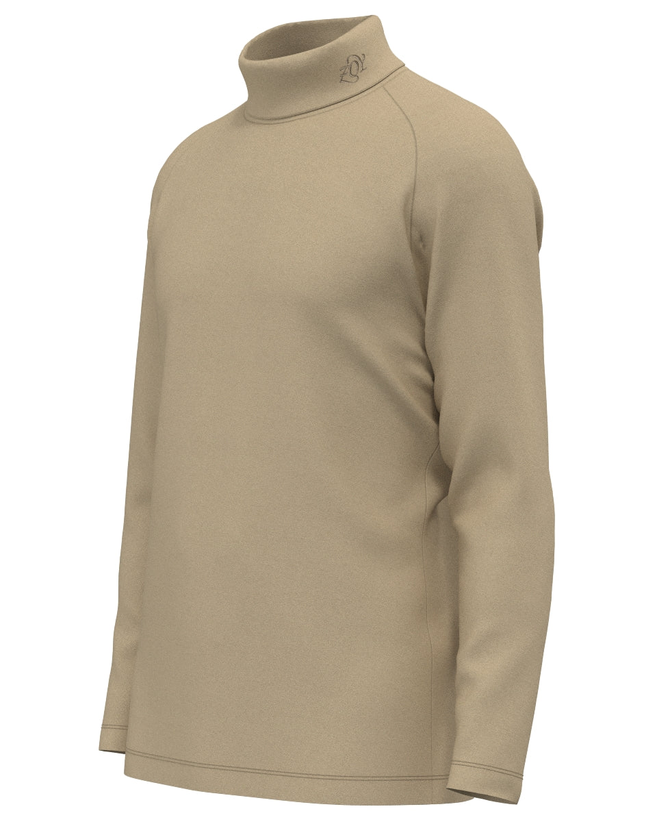 MEN IRM天竺×裏メッシュ 長袖モックネックシャツ サンドベージュ