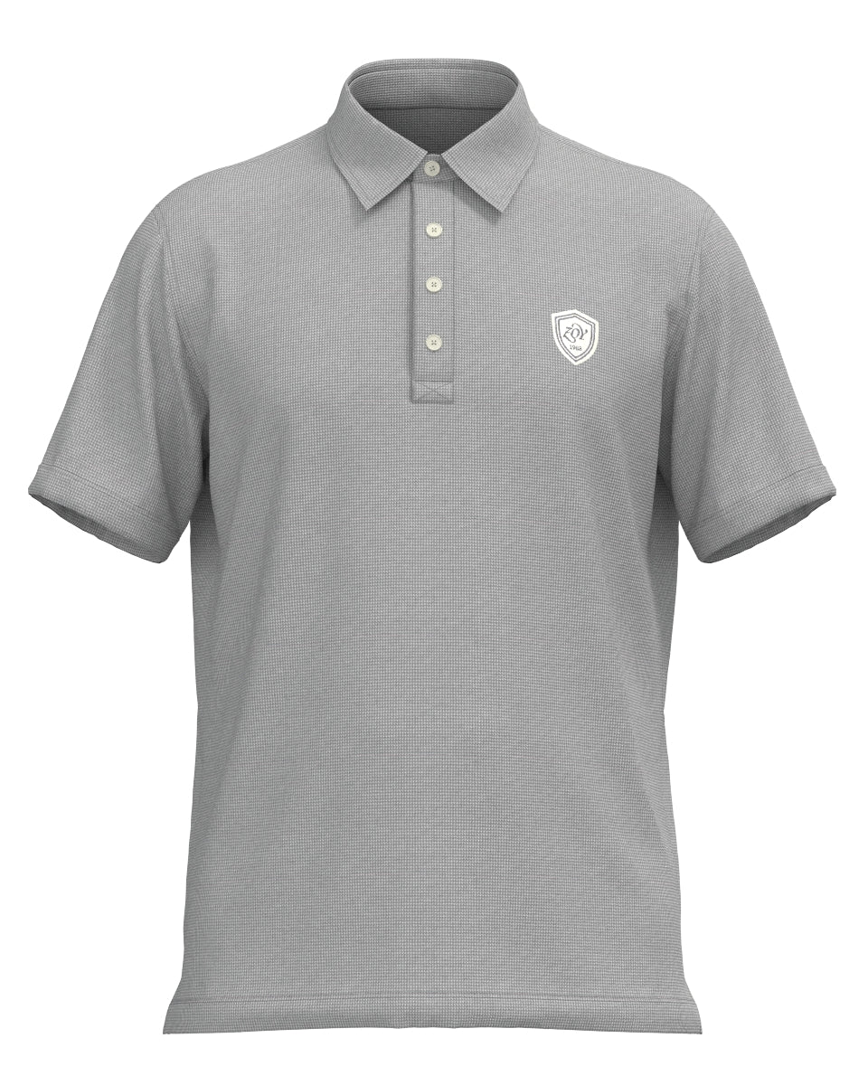 MEN 37.5ハイゲージ千鳥 半袖シャツ ライトグレー
