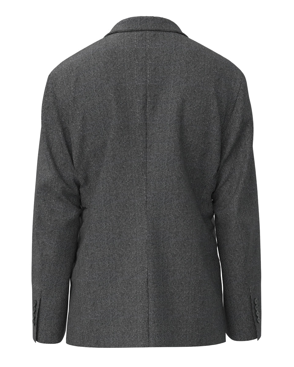 MEN ACTIVE SETTER HOUNDTOOTH KNIT ジャケット グレー