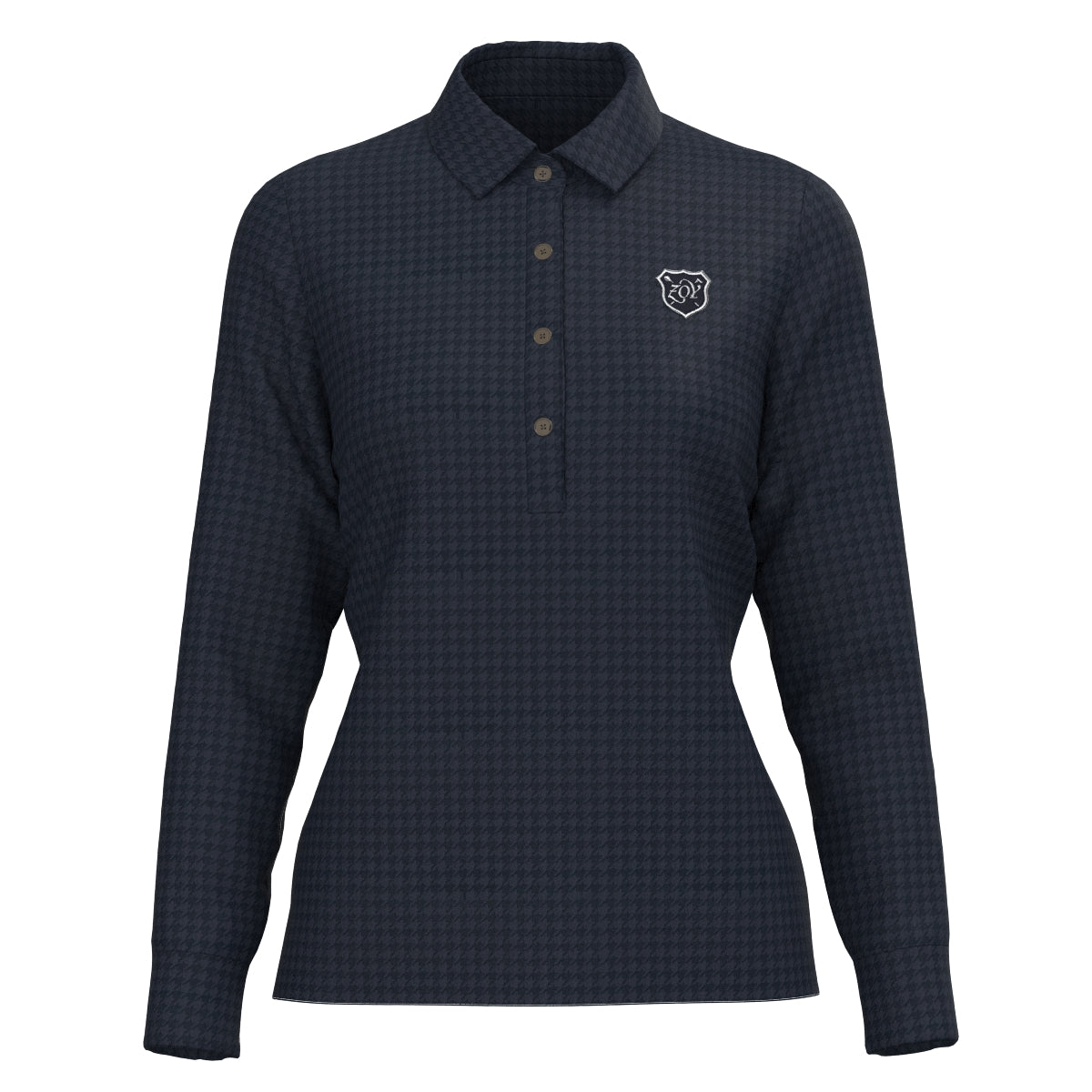 グレー ニット シャツ セパレート風 長袖 MEN HGJQニット千鳥 長袖シャツ ライトグレー