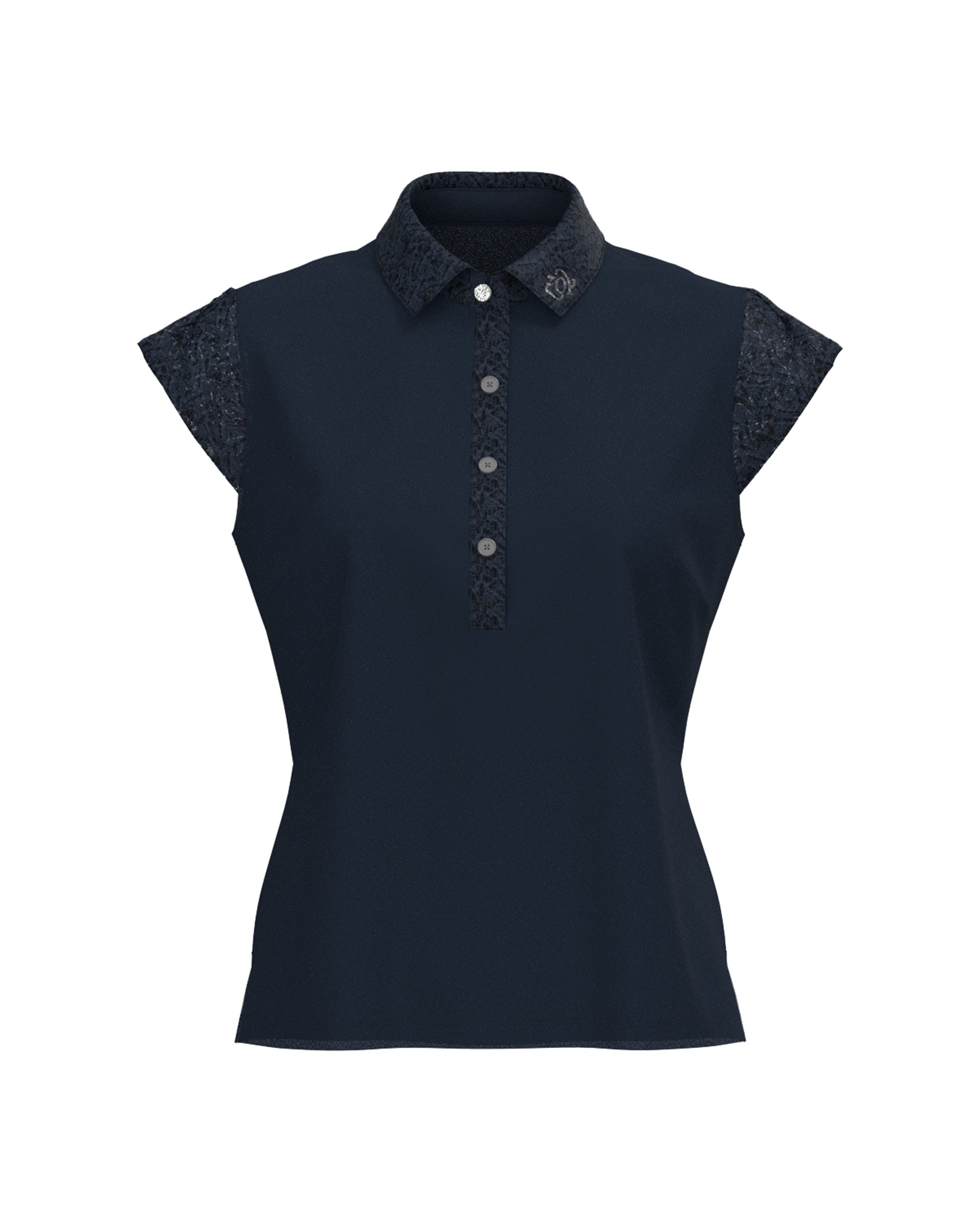 WOMEN GRACECOOL cotton tricot 半袖シャツ ネイビー