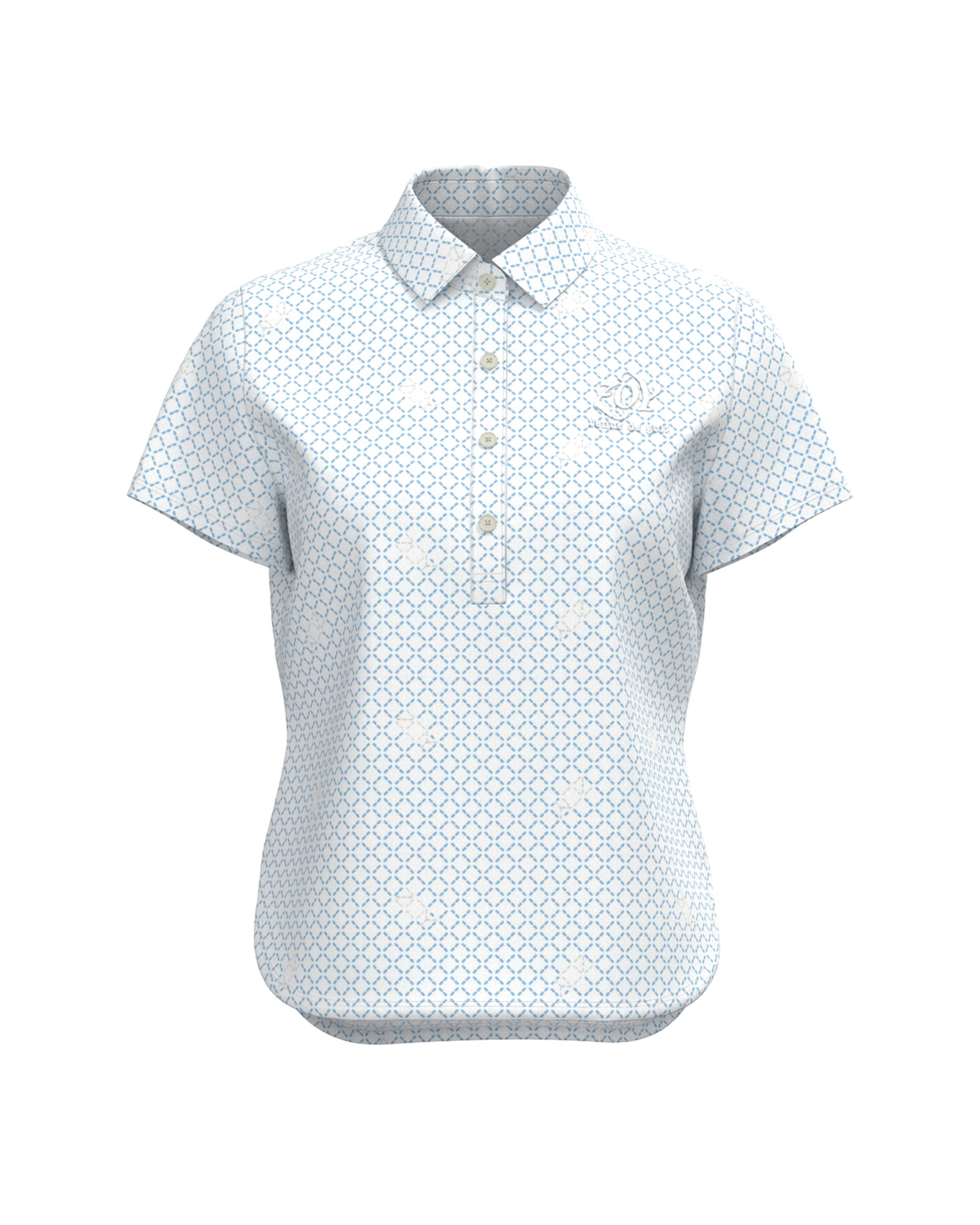 WOMEN ステッチメッシュPT 半袖シャツ ホワイト