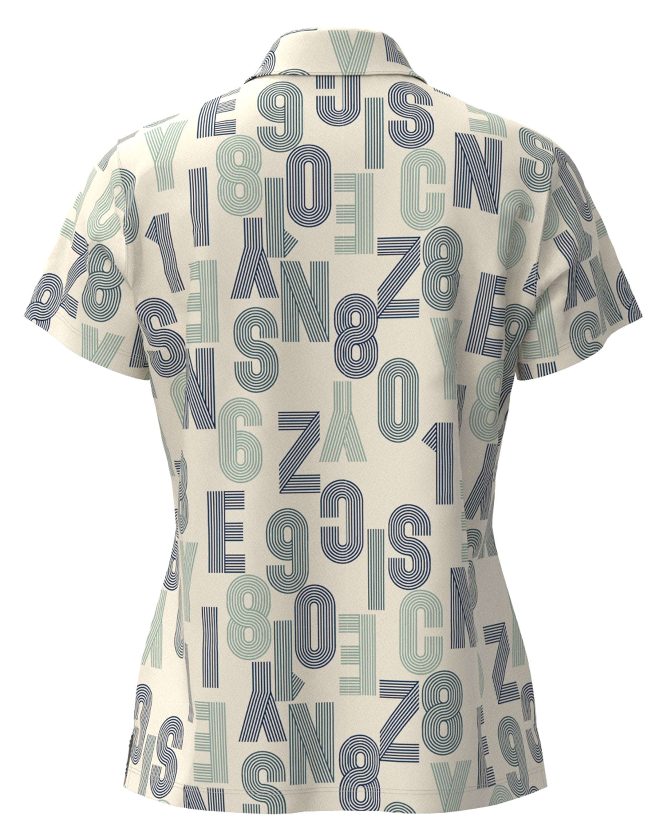 WOMEN Truck Logo Printed Short Sleeve Polo Shirt Marine Blue