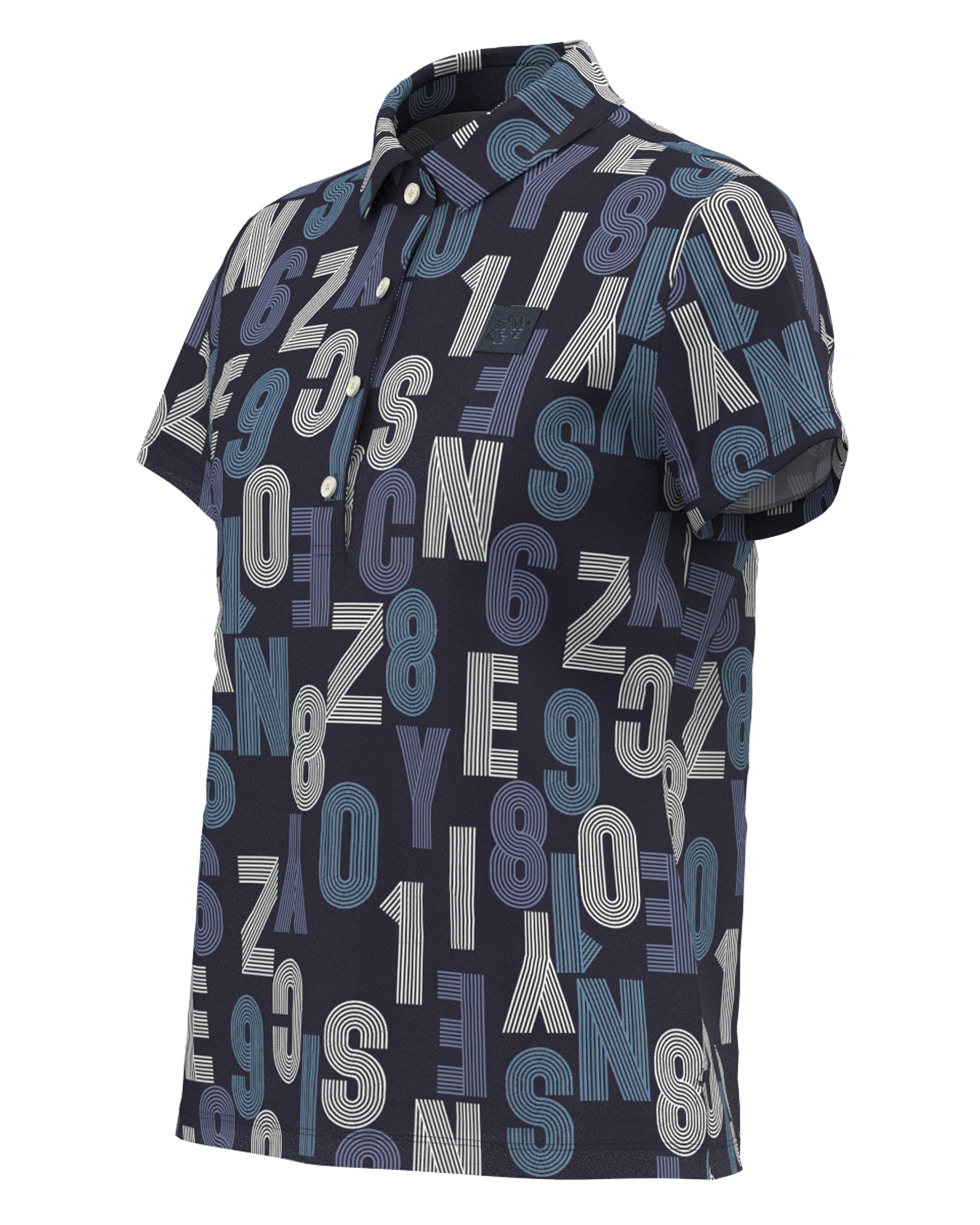 WOMEN'S Track Logo Print Short-Sleeve Polo Shirt (Eggplant)