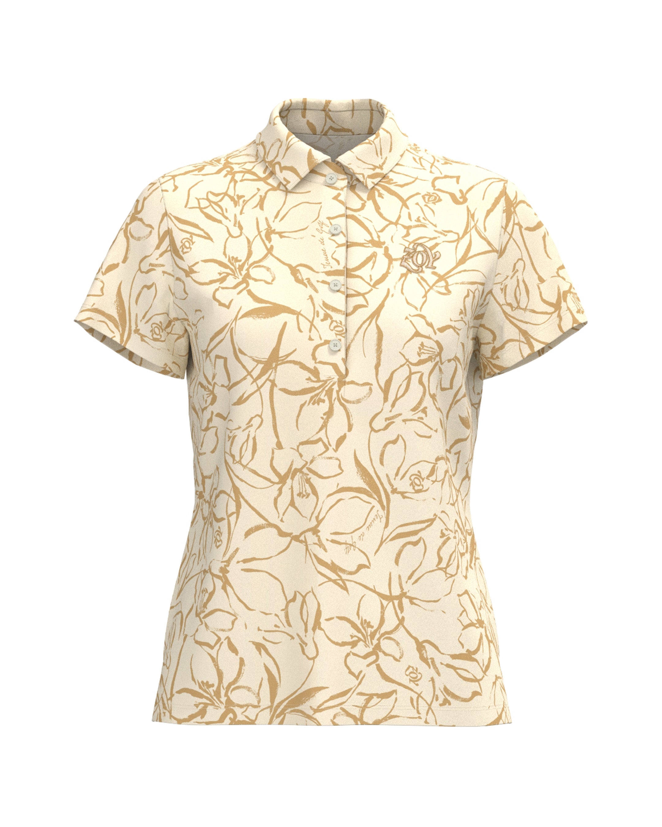 WOMEN アートフラワーPT 半袖シャツ クリーム