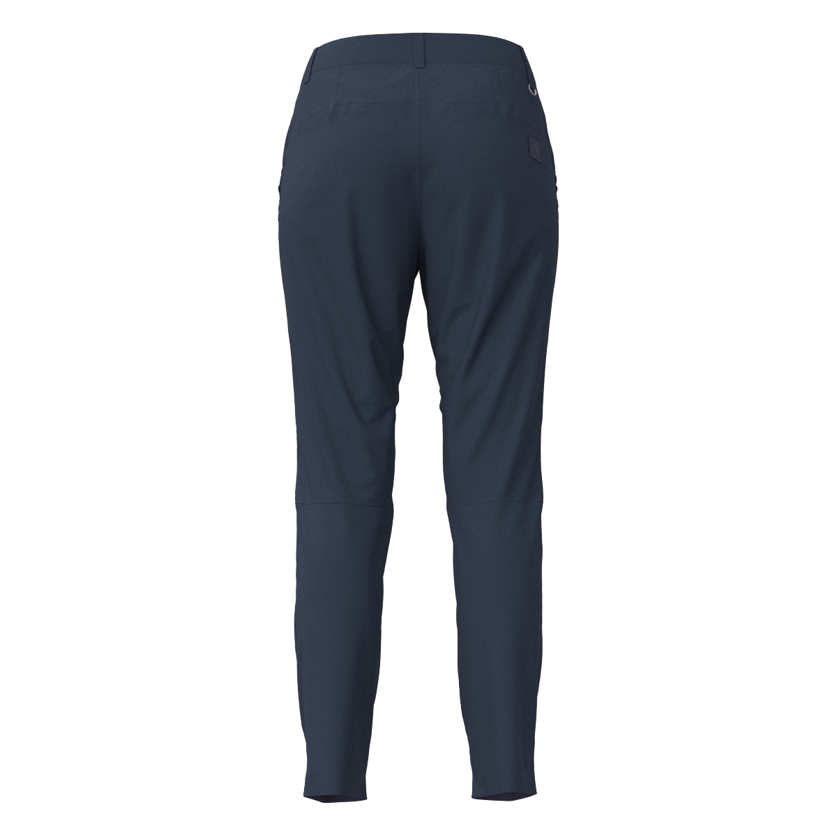 WOMEN バックパイルサテンストレッチ ロングパンツ エッグプラント