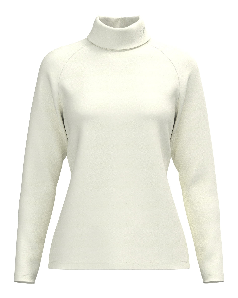 WOMEN IRM天竺×裏メッシュ 長袖モックネックシャツ クリーム