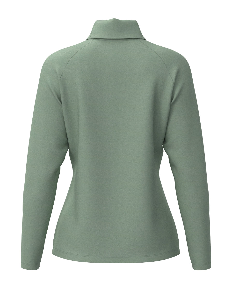 WOMEN IRM天竺×裏メッシュ 長袖モックネックシャツ フォレストフロッグ
