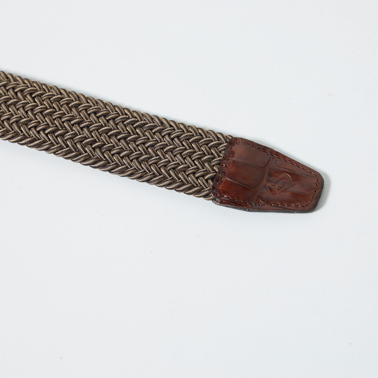 Men's Gradient Elastic Braided Belt, Brown