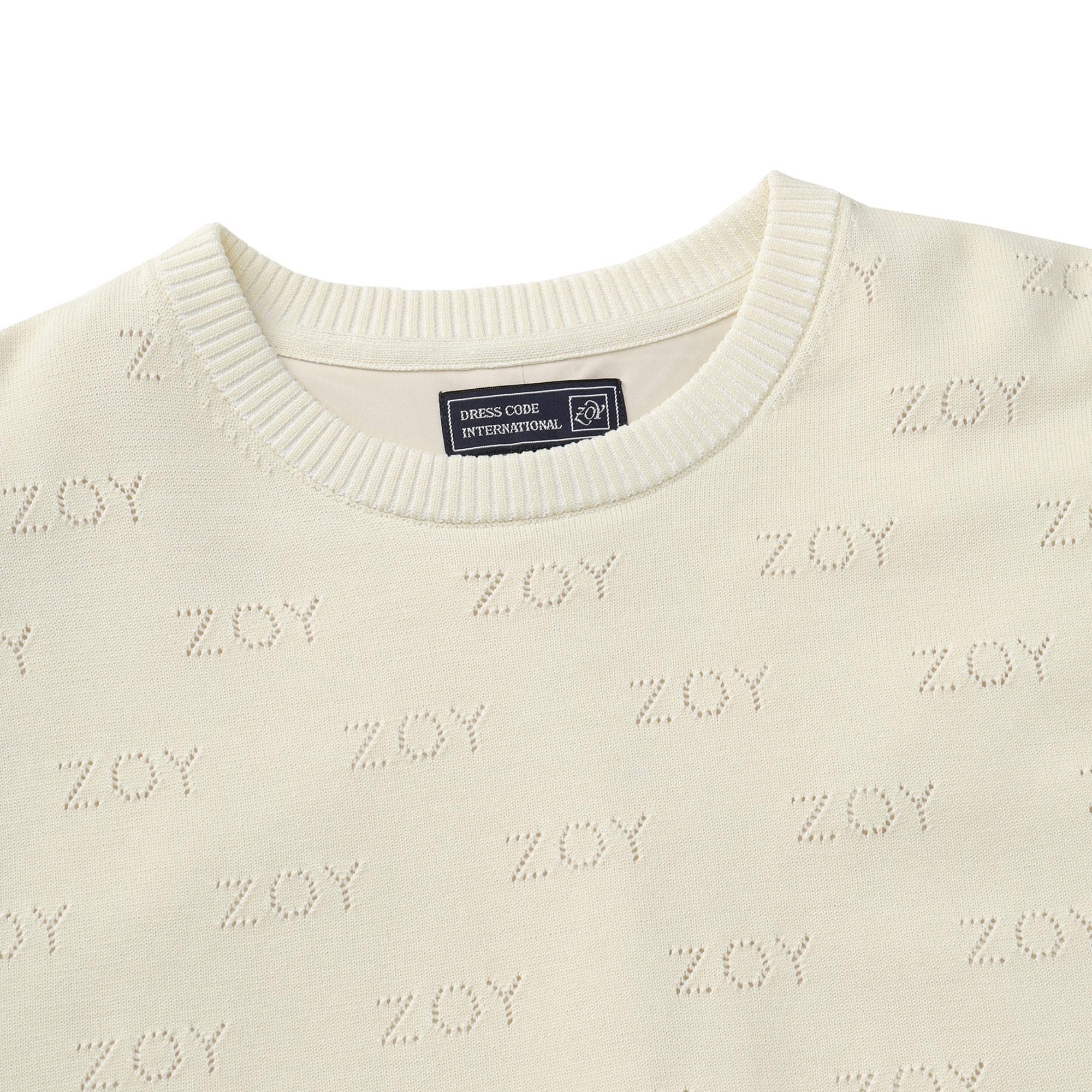 【24AW新作】MENS ZOYアイレット天竺プレーティング 長袖セーター(防風裏地付) ネイビー 071444709 - ZOY OFFICIAL