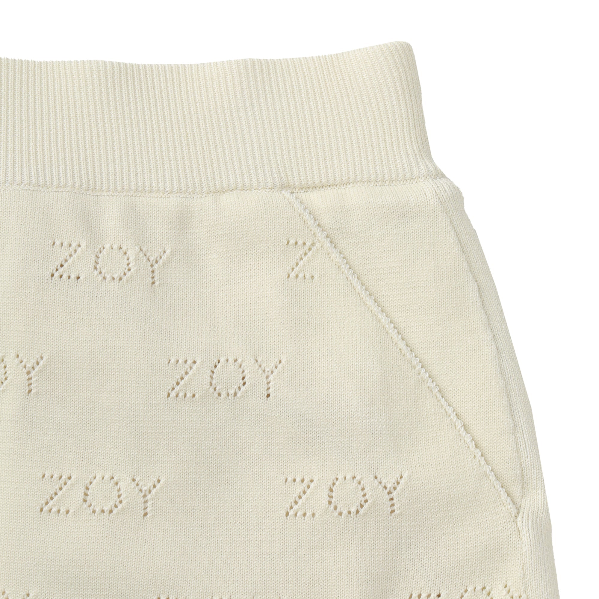 【24AW新作】WOMENS ZOYアイレット天竺プレーティング スカート(防風裏地付) エクリュ 071644318 - ZOY OFFICIAL