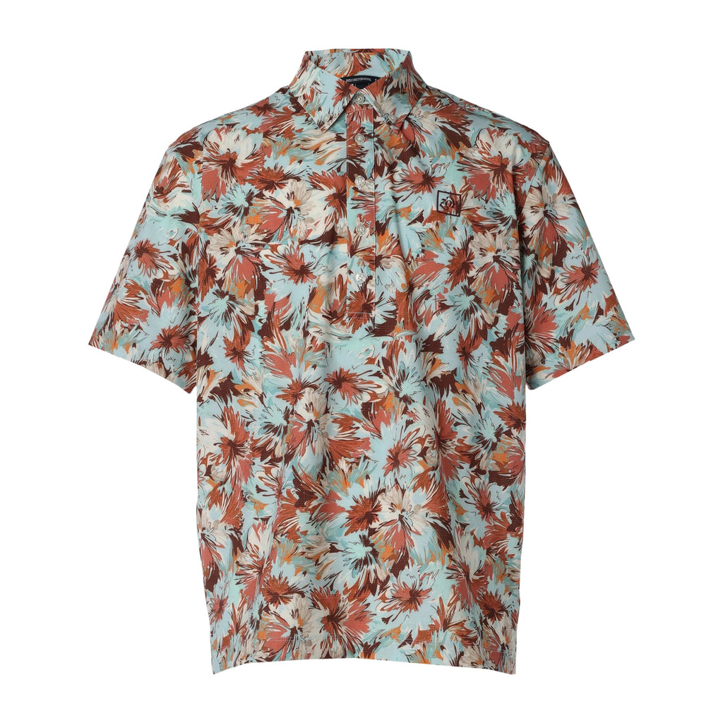 24SS】MENS ドライフラワープリント 半袖シャツ ダストミント 071442014