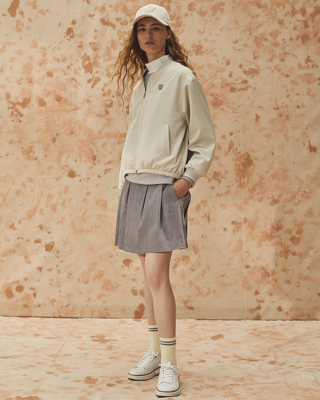 WOMEN VENUS TWILL CORDUROY スカート ライトグレー