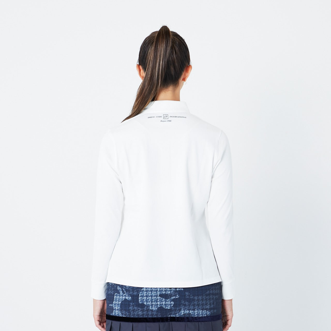 【通年】WOMEN ファンクショナルストレッチ鹿の子 長袖シャツ ホワイト 071729085