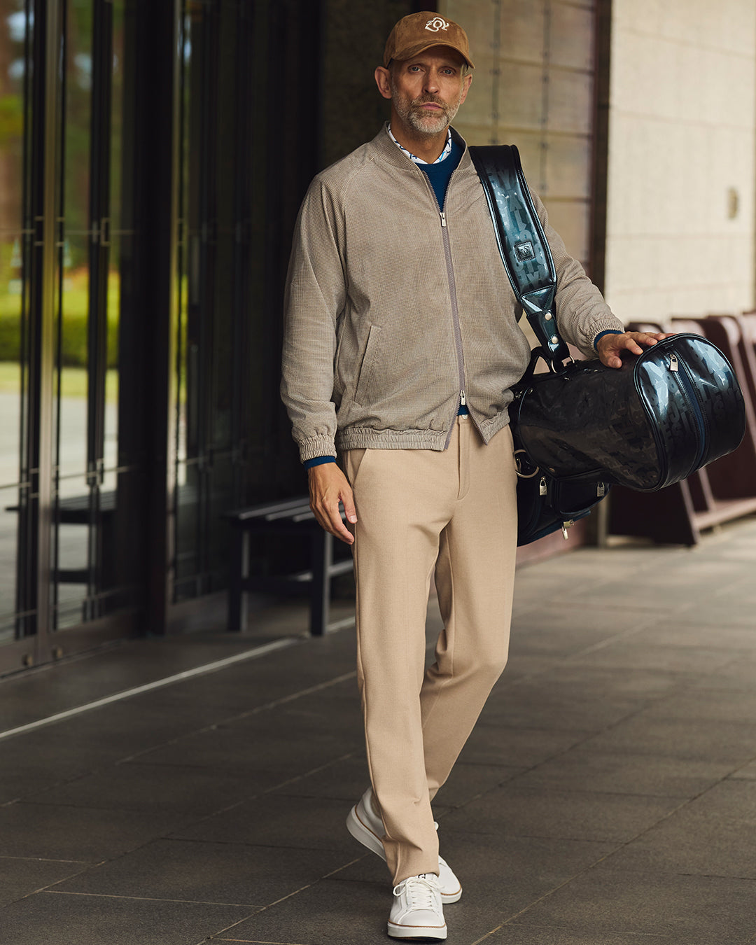 MEN TWEEDY HERRINGBONE ロングパンツ カフェオレ
