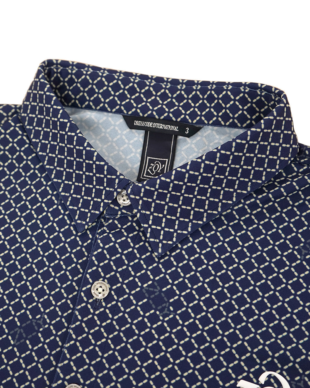 MEN ステッチメッシュPT 半袖シャツ ネイビー