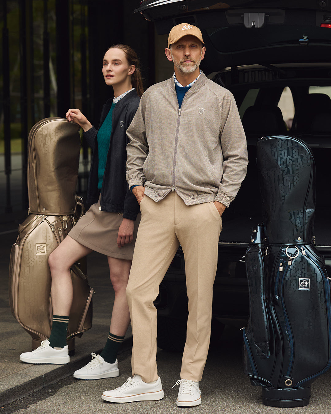 UNISEX エナメルキャディバッグ ネイビー