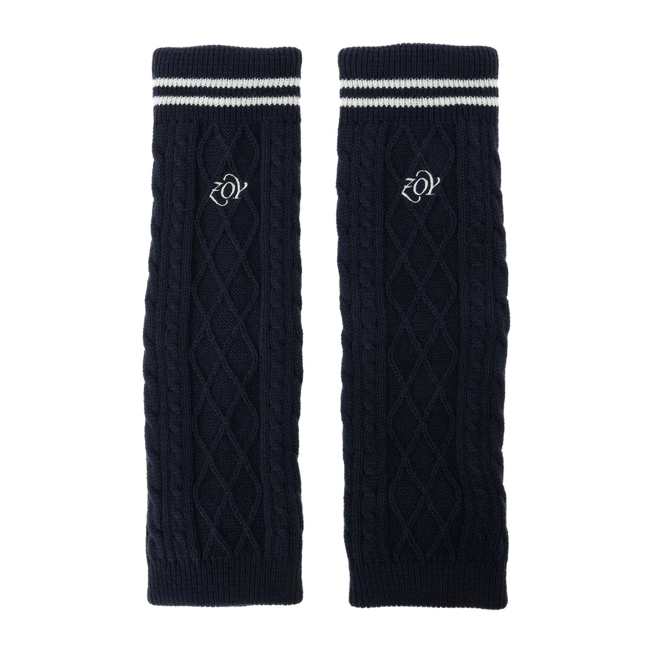 WOMEN ニットレッグウォーマー ネイビー