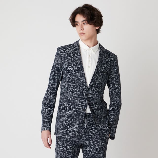 MENS マイクロリップストレッチ ジャケット ネイビー 071422118 - ZOY OFFICIAL