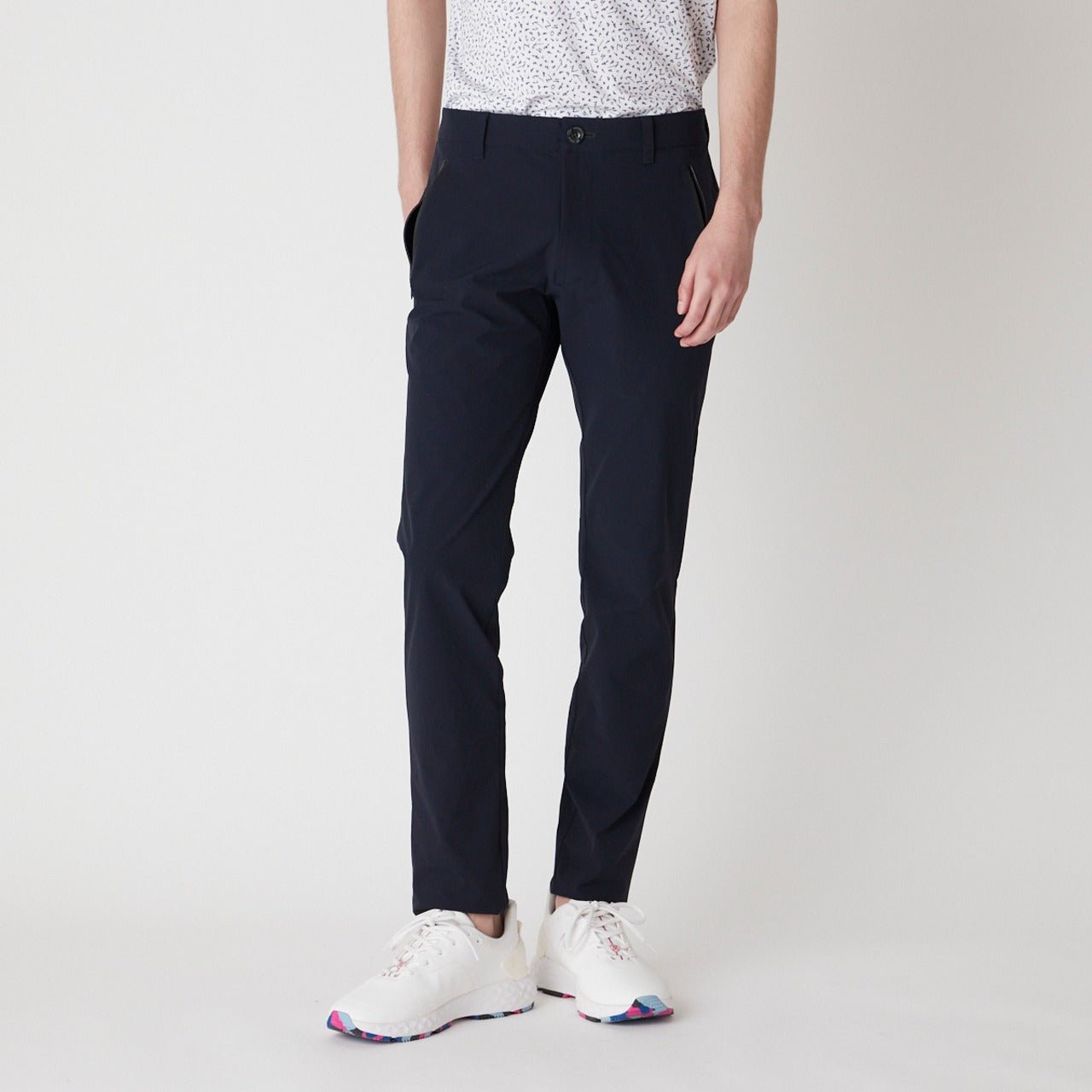 MENS マイクロリップストレッチ パンツ ダークネイビー 071422418 - ZOY OFFICIAL
