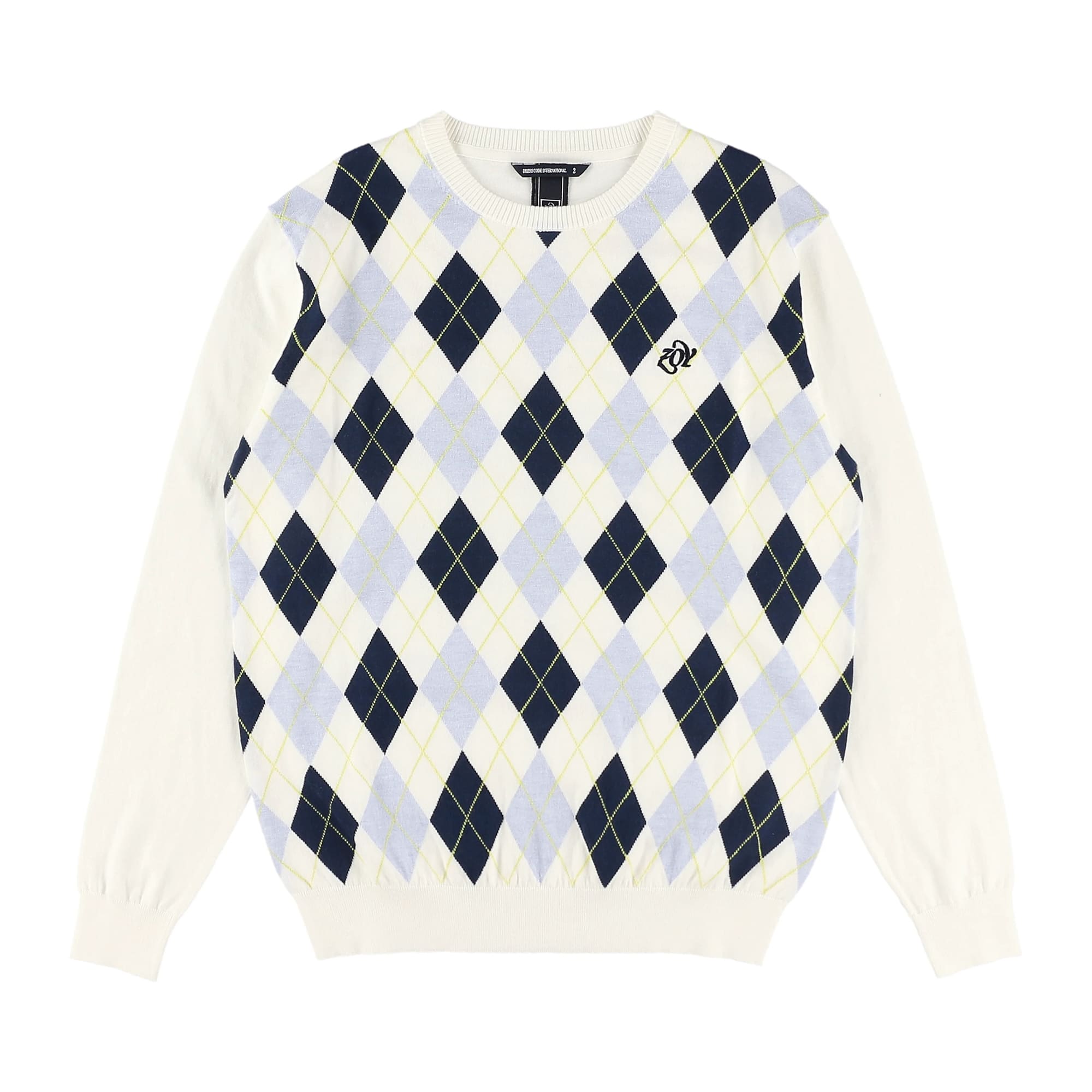 MENS アーガイル 長袖プルオーバー ホワイト 071432710 - ZOY OFFICIAL