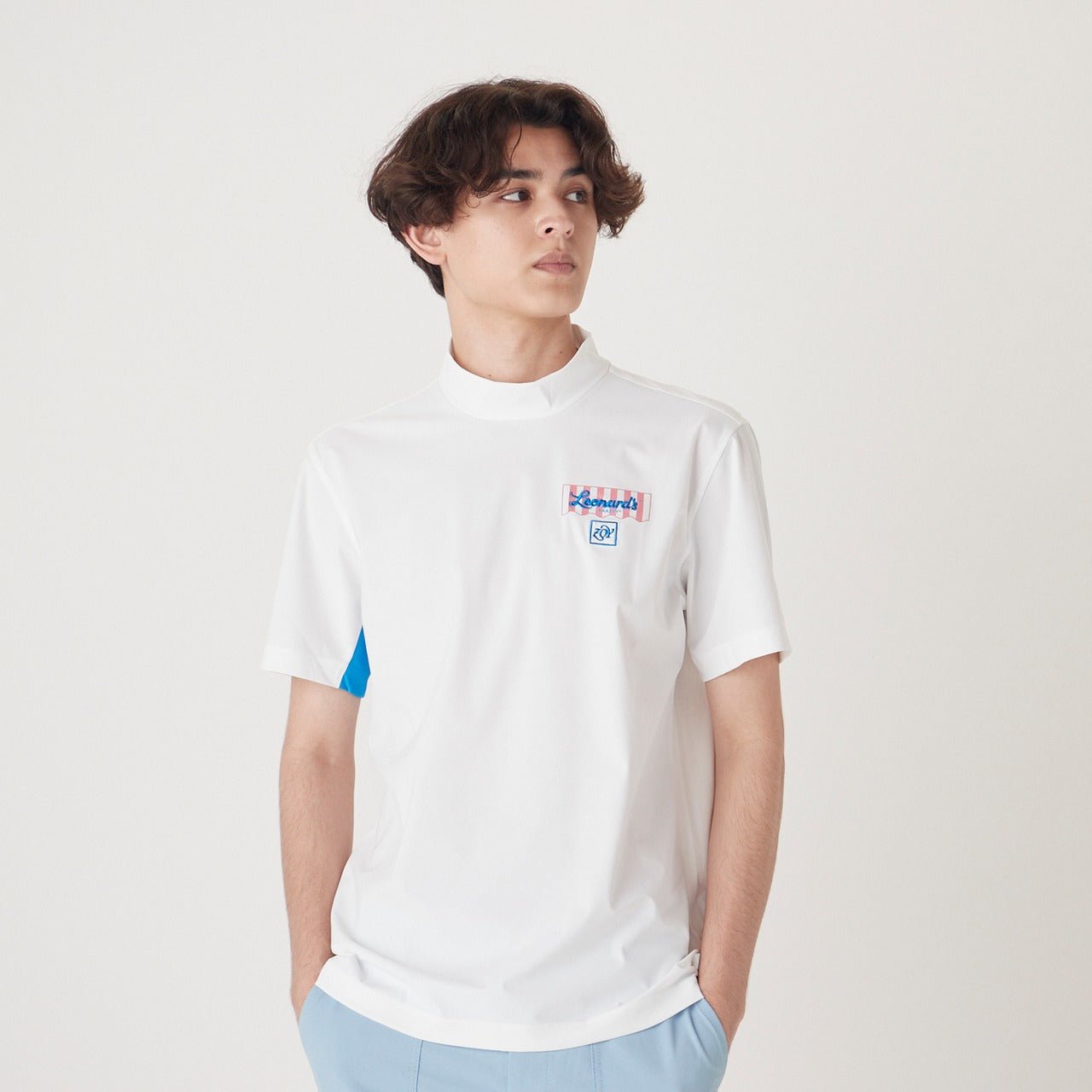 MENS LENARDS EURO JSY 半袖モックネックTシャツ ホワイト 071222001 - ZOY OFFICIAL