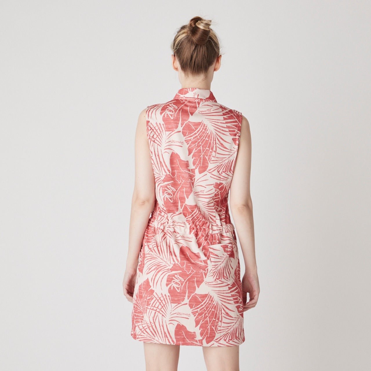 WOMENS ステンシルリーフプリント ノースリーブワンピース オレンジ 071622522 - ZOY OFFICIAL
