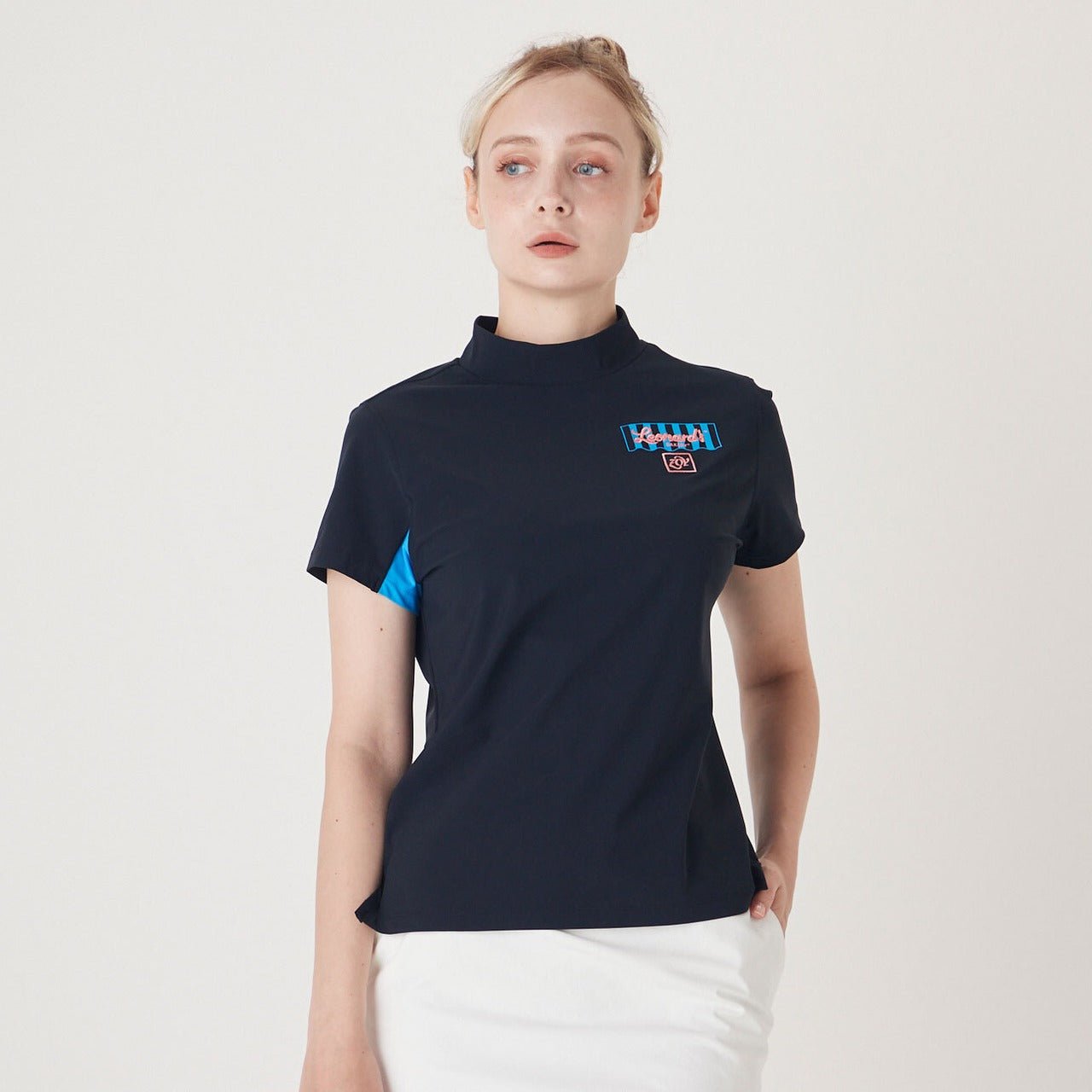 WOMENS LENARDS EURO JSY 半袖モックネックTシャツ ネイビー 071222051 - ZOY OFFICIAL