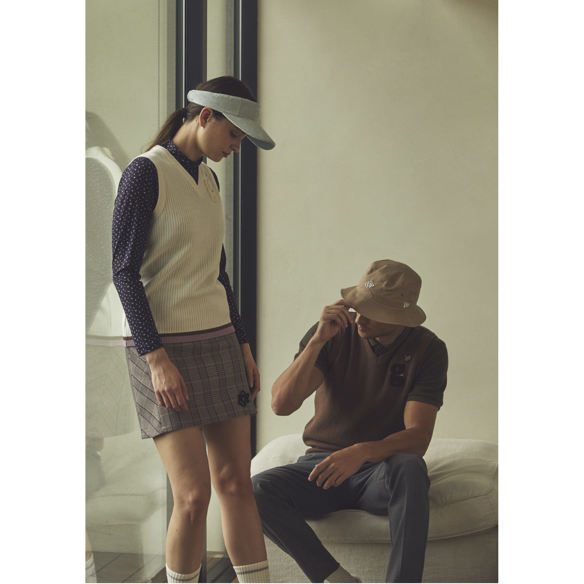 AW】MENS 針抜き畦ニットベスト ブラウン 071434702 AW】MENS 針抜き畦ニットベスト ブラウン 071434702