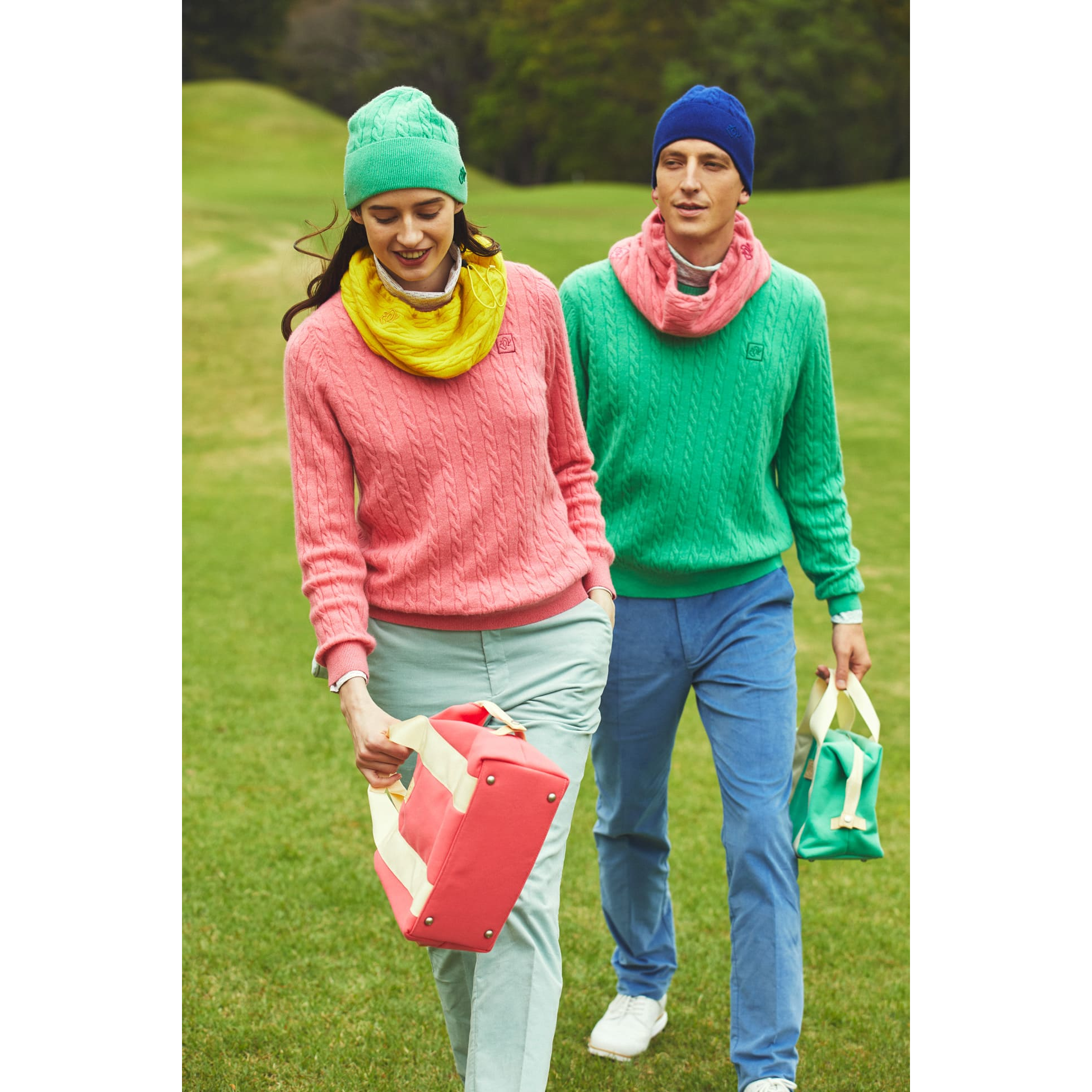 WOMEN COTTON velvetteen ロングパンツ ミント