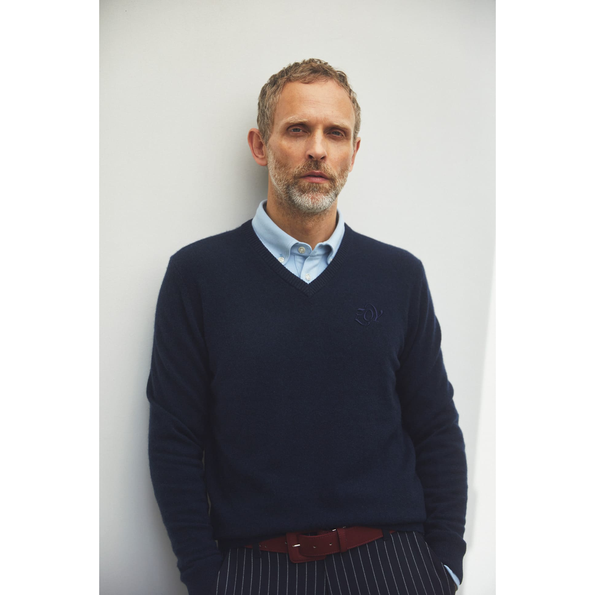 MEN Premium CASHMERE 長袖セーター ネイビー