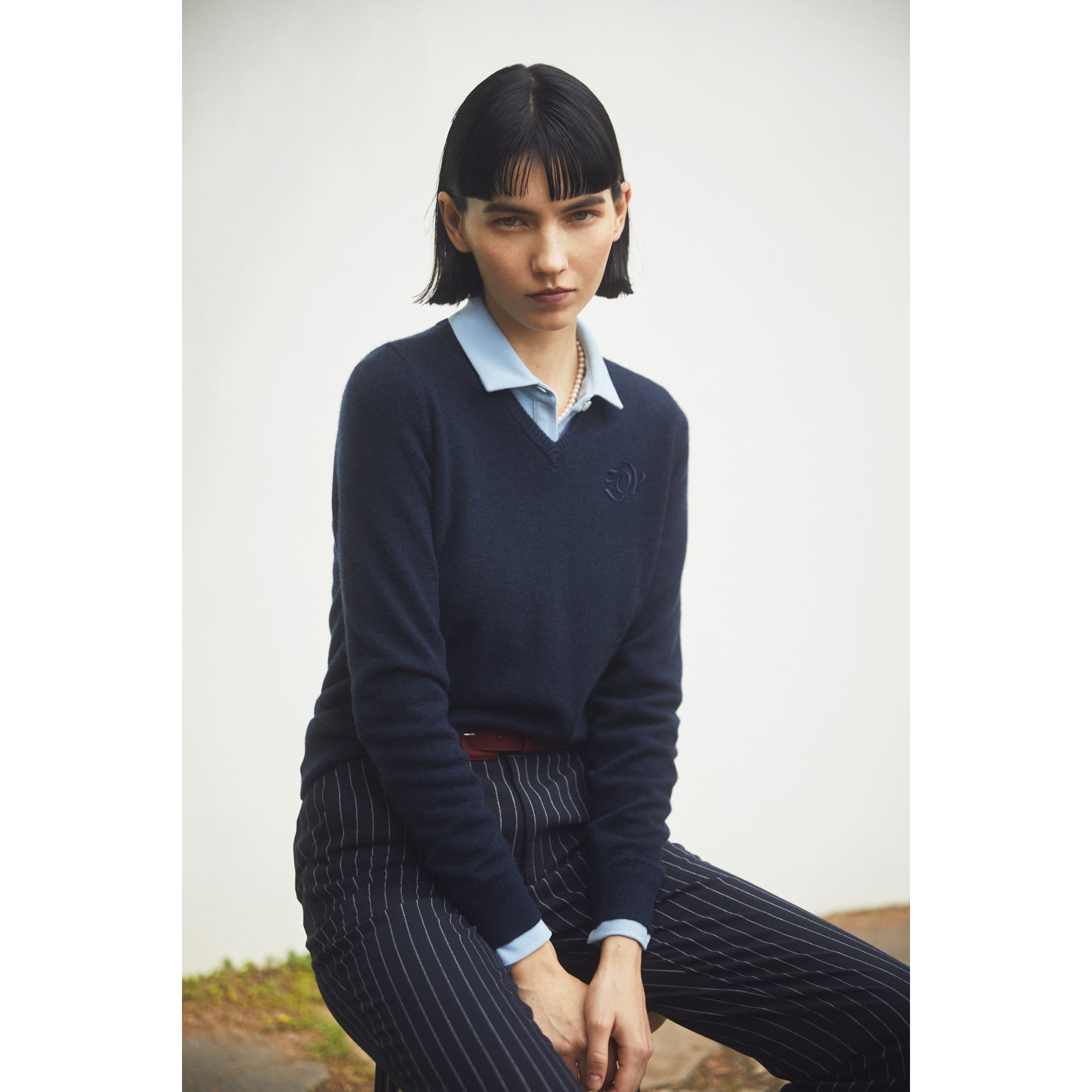 WOMEN Premium CASHMERE 長袖セーター フォググレー