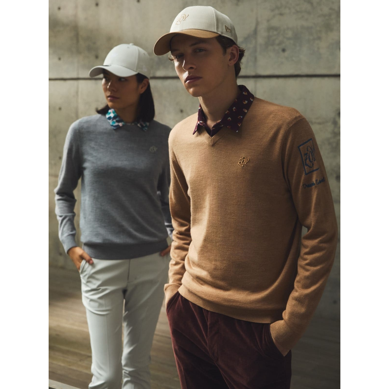 MEN 28W シャンブレーコール ロングパンツ ショコラ