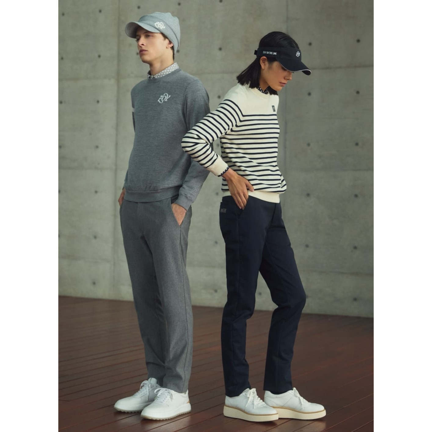 UNISEX ウォッシャブルキャッシュウール天竺 裏付きセーター ネイビー