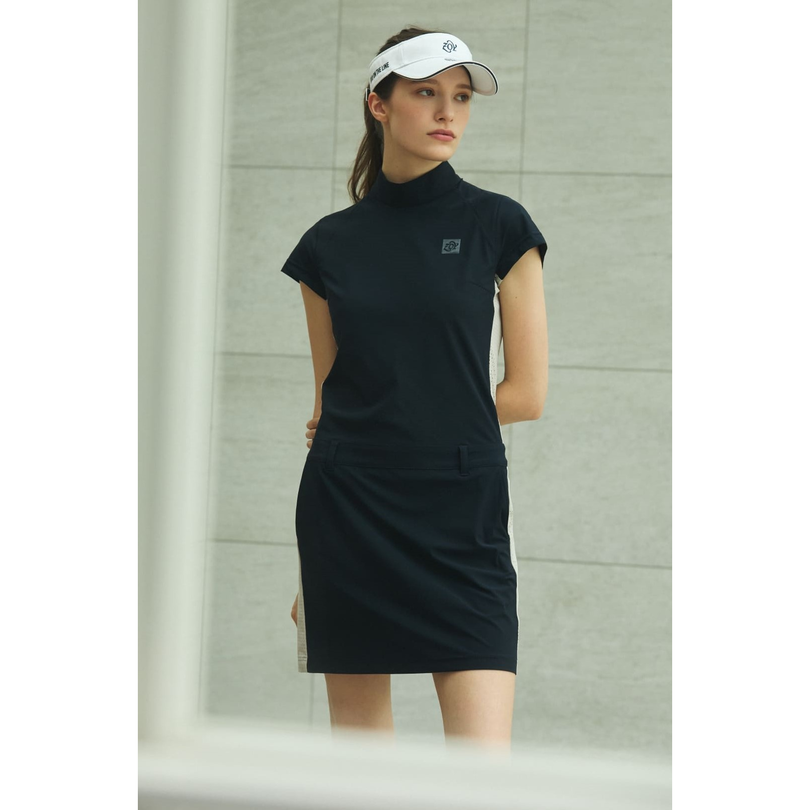 WOMEN センシティブストレッチジャージー ワンピース ネイビー