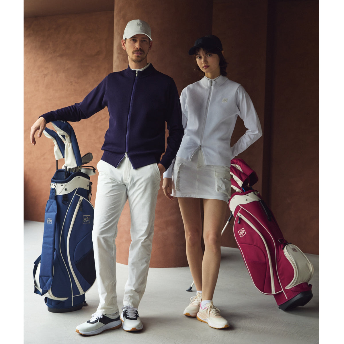 MEN バックパイルサテンストレッチ ロングパンツ ホワイト